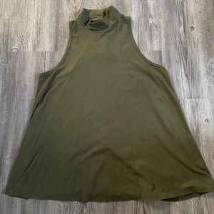 Madison & Berkeley High Neck Suede Tank Top
